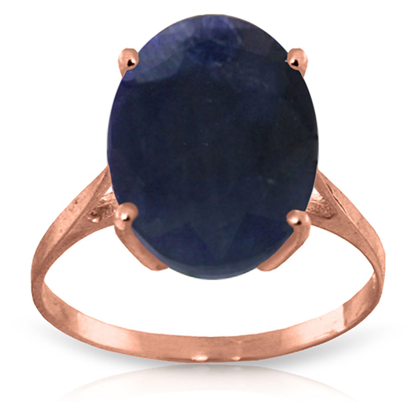 8.5 Carat 14K Solid Gold Ring Natural Oval Sapphire