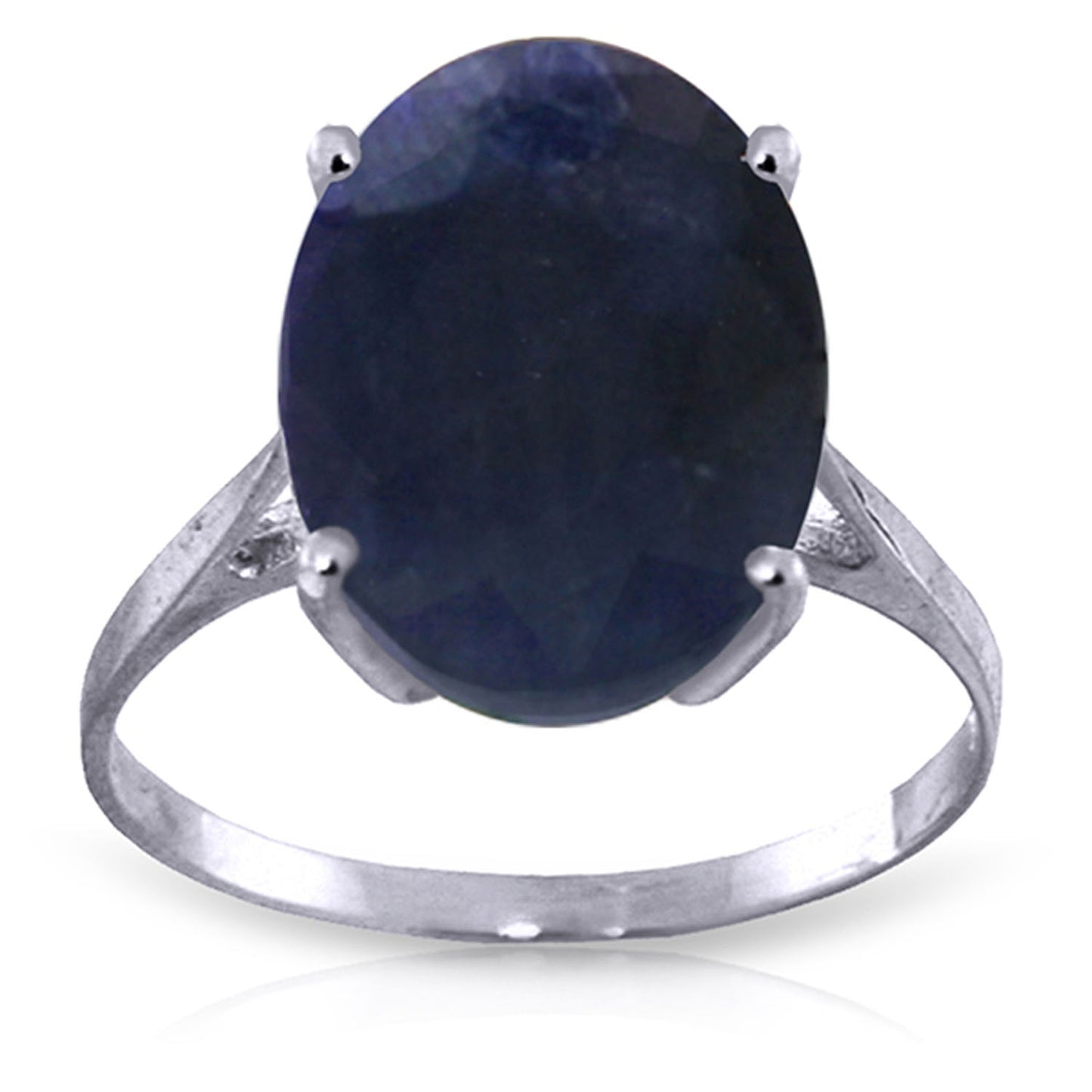 8.5 Carat 14K Solid Gold Ring Natural Oval Sapphire