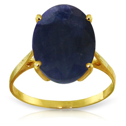 8.5 Carat 14K Solid Gold Ring Natural Oval Sapphire