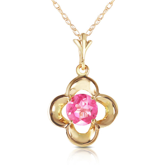0.55 Carat 14k Solid Gold Bloomstone Blossom Pink Topaz Necklace