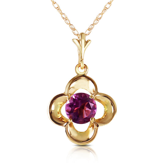 0.55 Carat 14k Solid Gold Bloomstone Blossom Amethyst Necklace