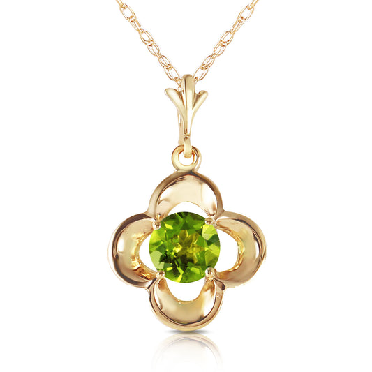 0.55 Carat 14k Solid Gold Bloomstone Blossom Peridot Necklace