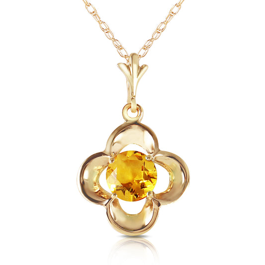 0.55 Carat 14k Solid Gold Bloomstone Blossom Citrine Necklace
