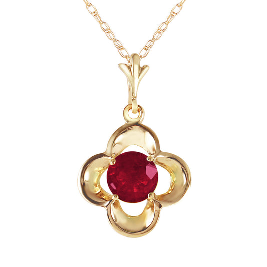 0.55 carat 14k Solid Gold Bloomstone Blossom Ruby Necklace