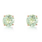 3.1 Carat 14k Solid Gold Stud Luminous Orb Green Amethyst Earrings