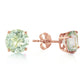 3.1 Carat 14k Solid Gold Stud Luminous Orb Green Amethyst Earrings