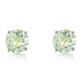 3.1 Carat 14k Solid Gold Stud Luminous Orb Green Amethyst Earrings