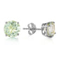 3.1 Carat 14k Solid Gold Stud Luminous Orb Green Amethyst Earrings