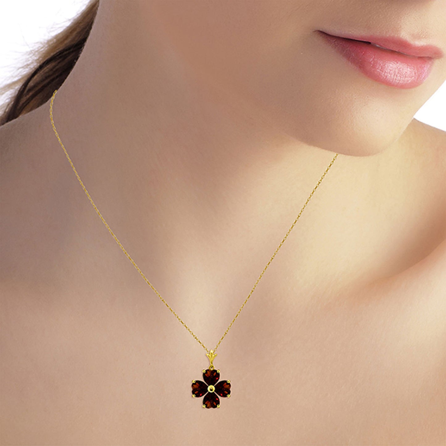 Elegant Petal Garnet Necklace