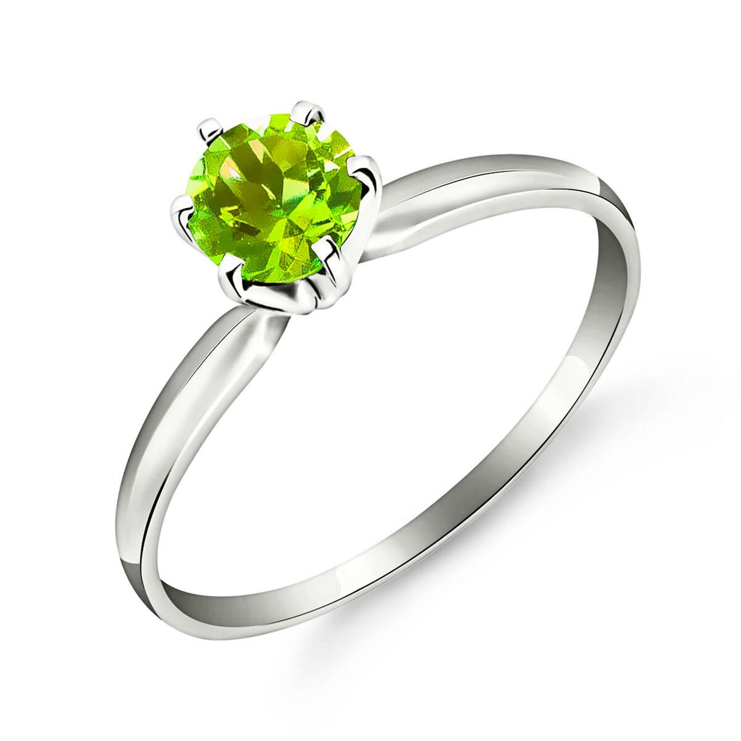 0.65 Carat 14K Solid Gold Solitaire Ring Natural Peridot