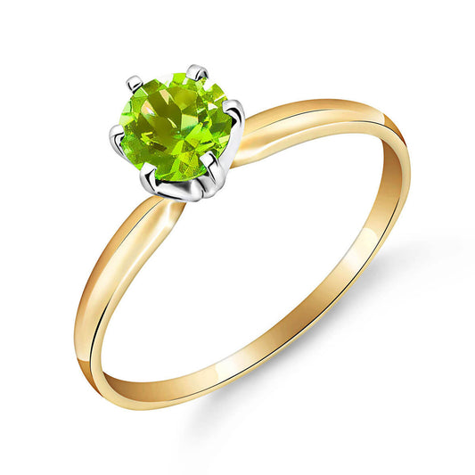 0.65 Carat 14K Solid Gold Solitaire Ring Natural Peridot