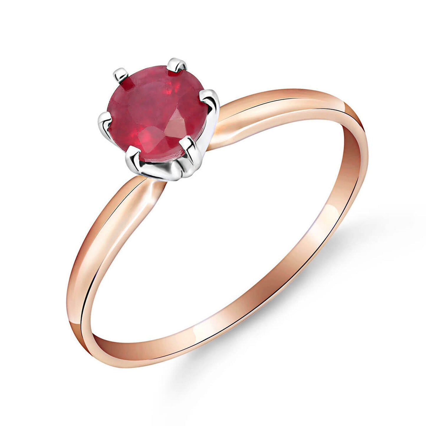 0.65 Carat 14K Solid Gold Solitaire Ring Natural Ruby
