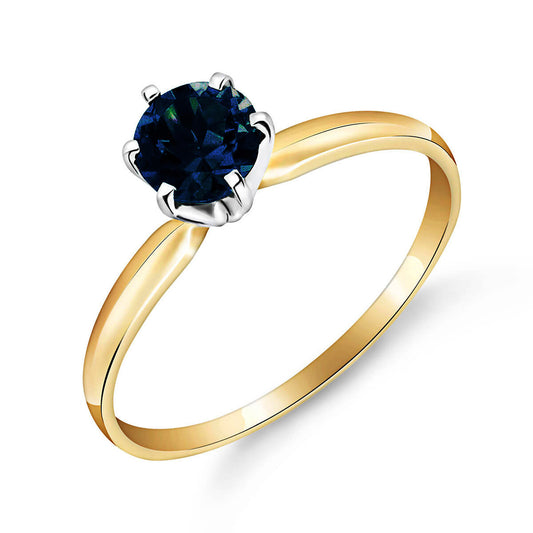0.65 Carat 14K Solid Gold Solitaire Ring Natural Sapphire