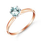 0.65 Carat 14K Solid Gold Solitaire Ring Natural Aquamarine