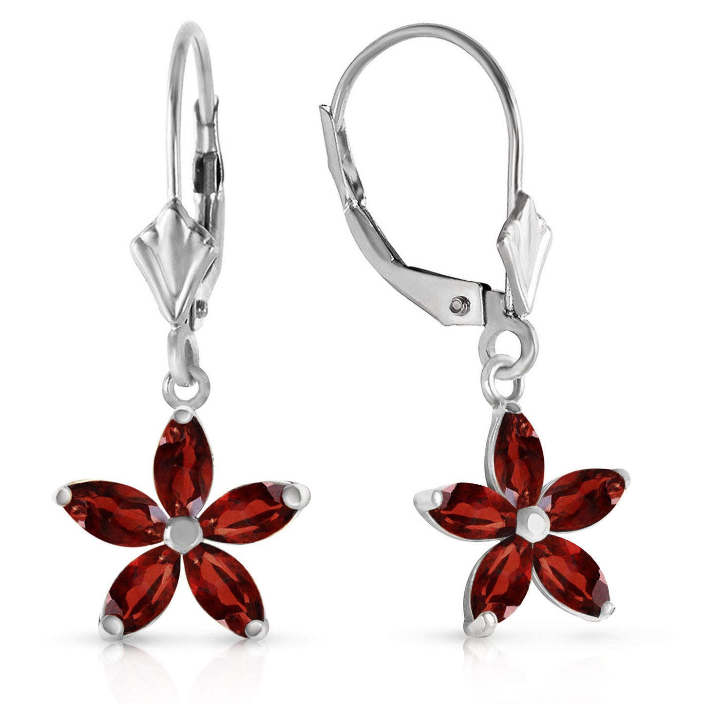 Flora Gem Garnet Earrings