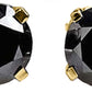 2 Carat 14k Solid Gold Stud Luminous Orb Black Diamond Earrings