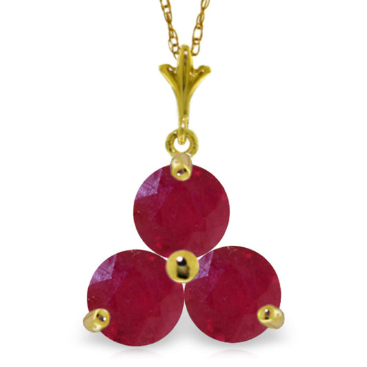 0.75 Carat 14k Solid Gold Trinity Gems Ruby Necklace
