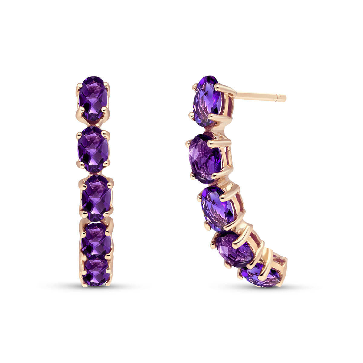 Brilliant Curve Amethyst Earrings