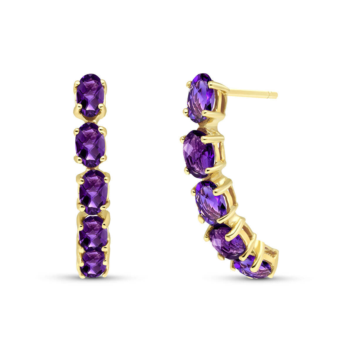 Brilliant Curve Amethyst Earrings