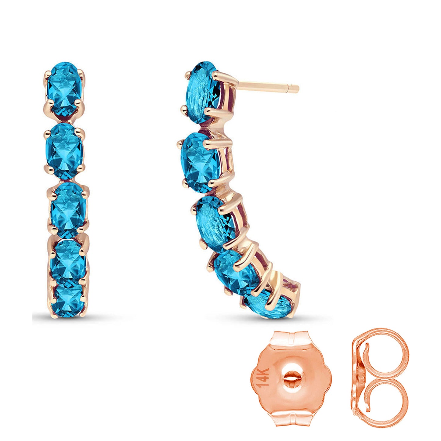 Brilliant Curve Blue Topaz Earrings