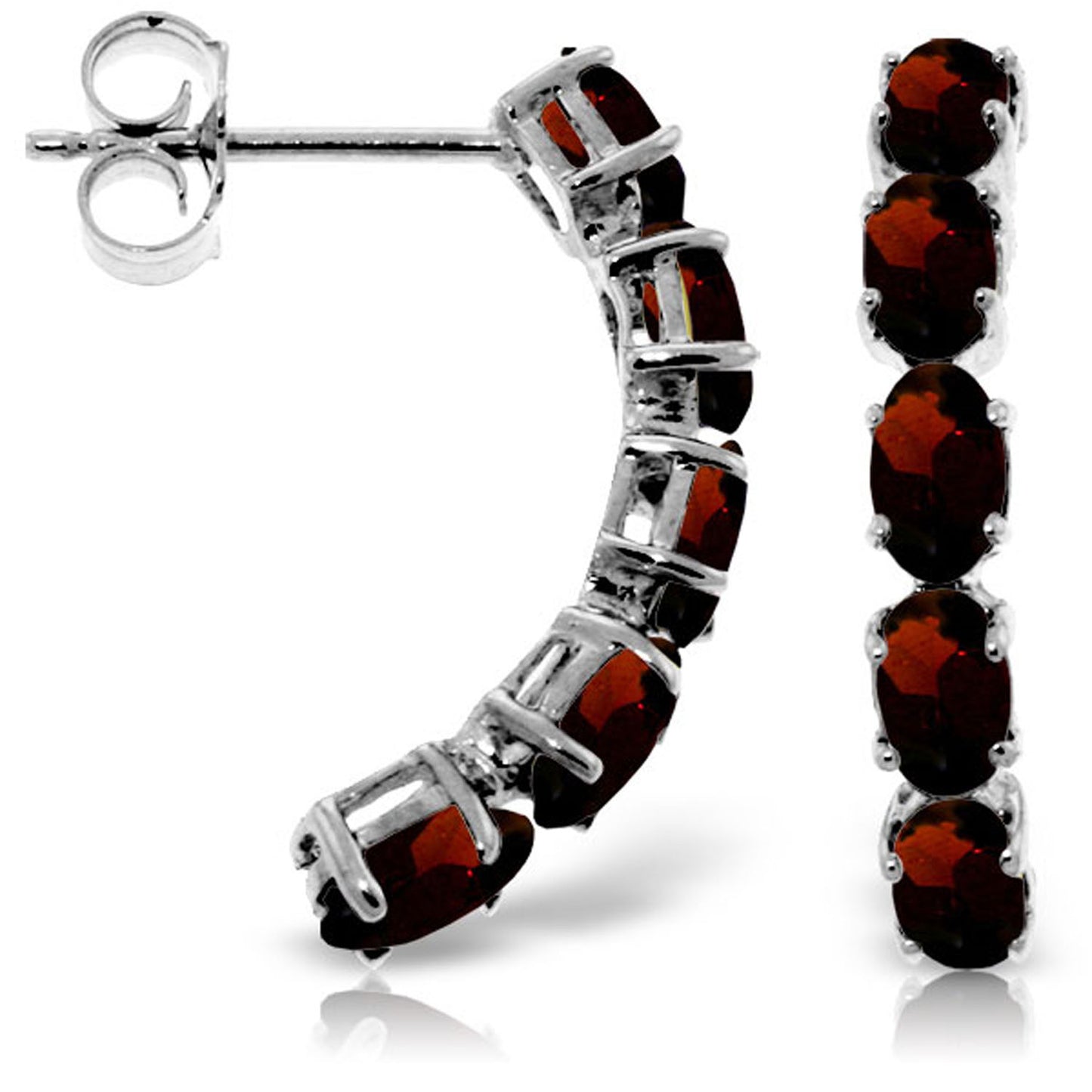 Brilliant Curve Garnet Earrings