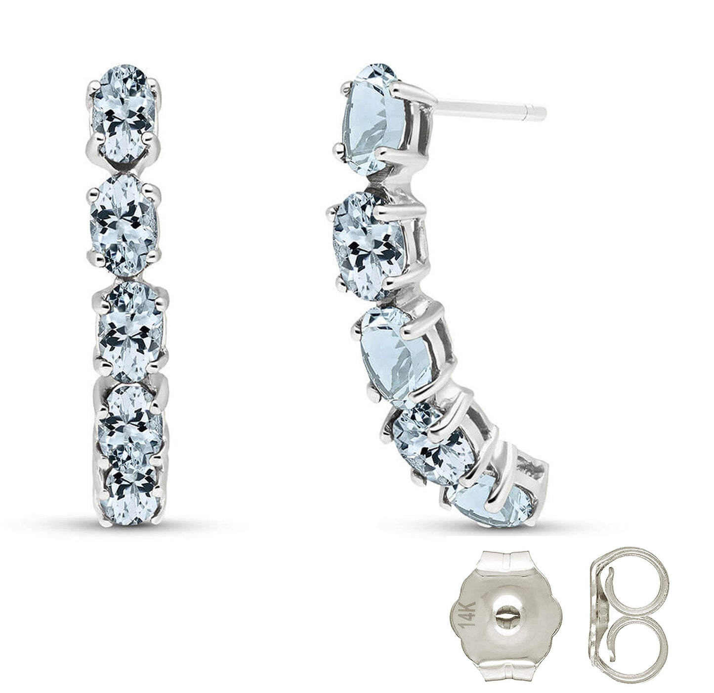 Brilliant Curve Aquamarine Earrings