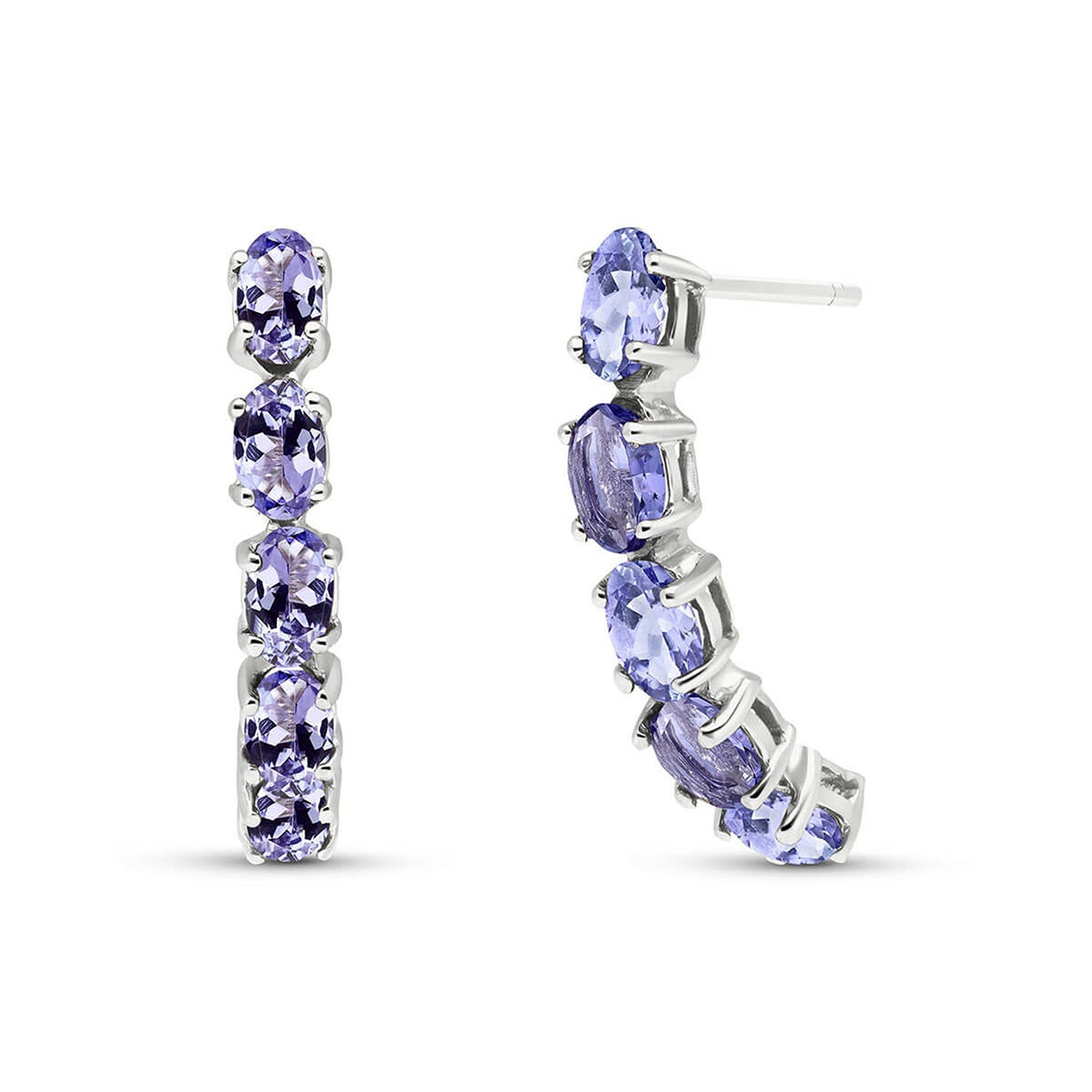 Brilliant Curve Tanzanite Earrings