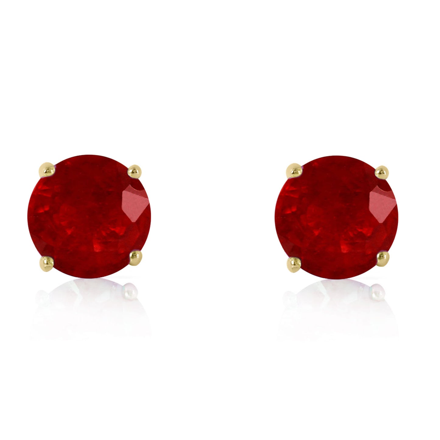 3.5 Carat 14k Solid Gold Stud Luminous Orb Ruby Earrings