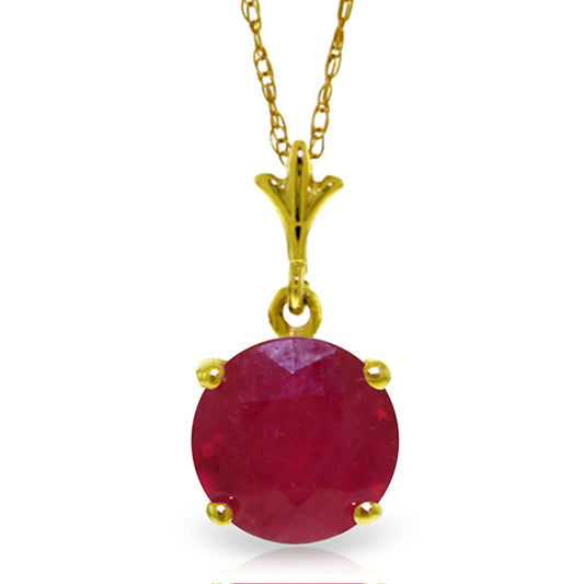 2.25 Carat 14k Solid Gold Solo Sphere Ruby Necklace