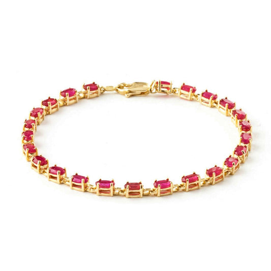 8 Carat 14K Solid Gold Tennis Bracelet Natural Ruby