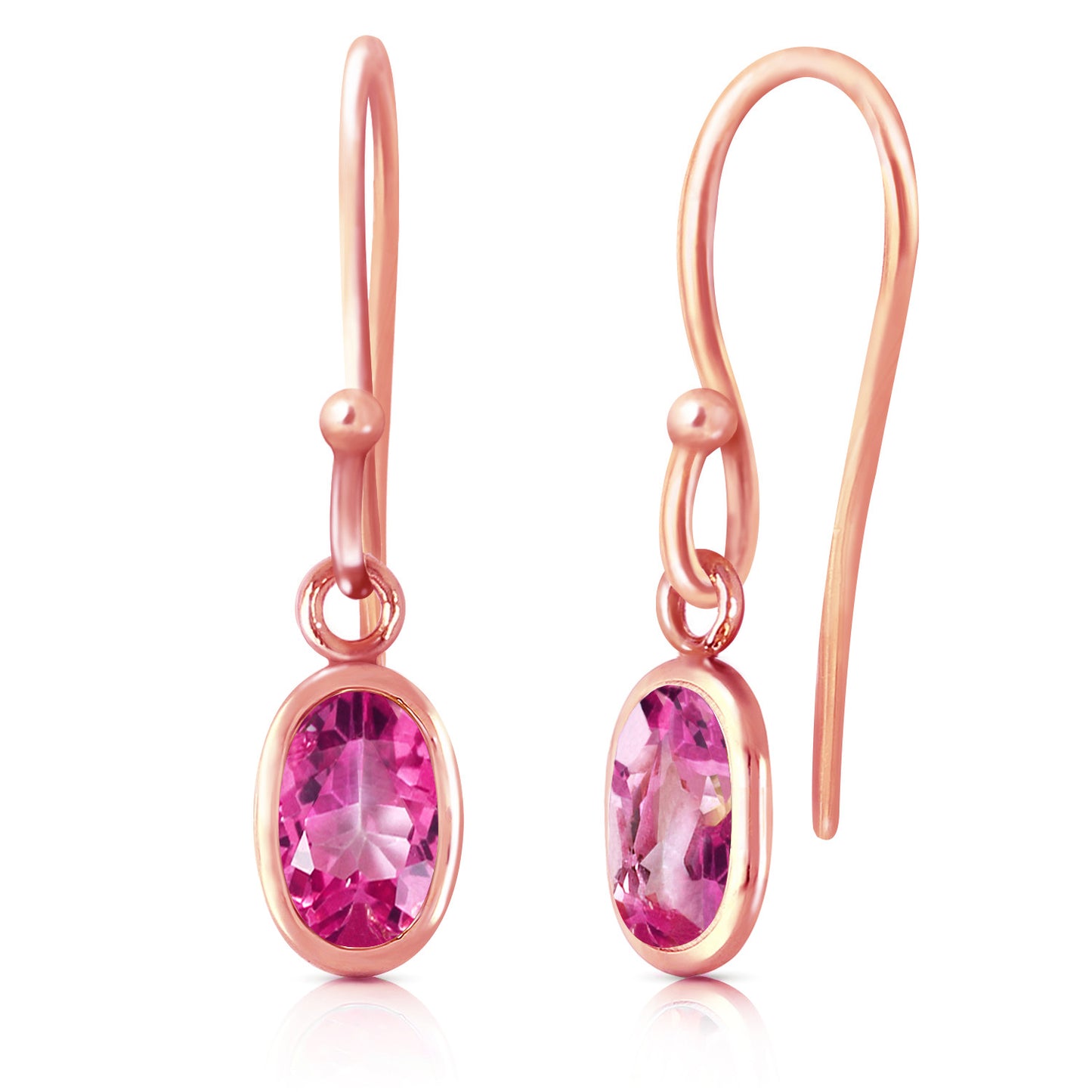 Swaying Silhouette Pink Topaz Earrings