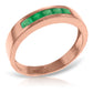 14K Solid Gold Rings with Natural Emeralds