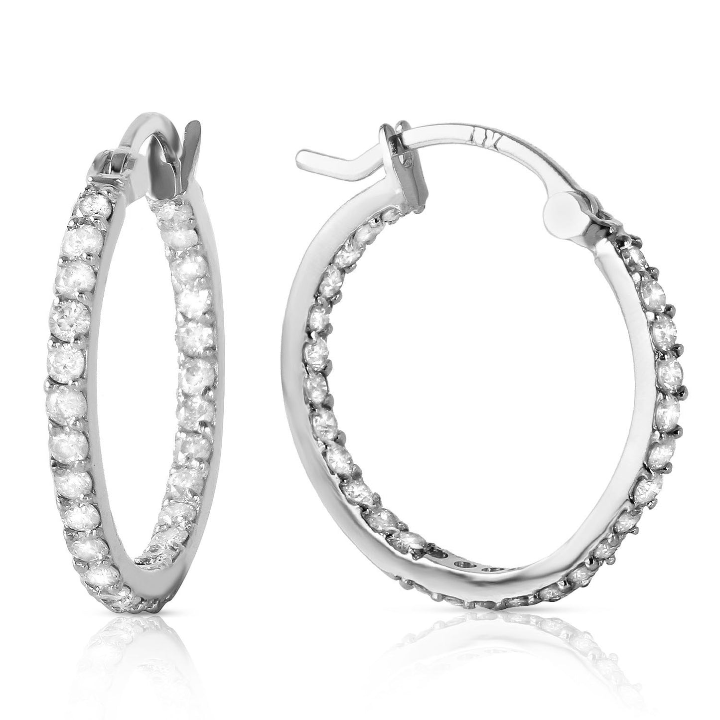 Double Allure Diamond Hoop Earrings