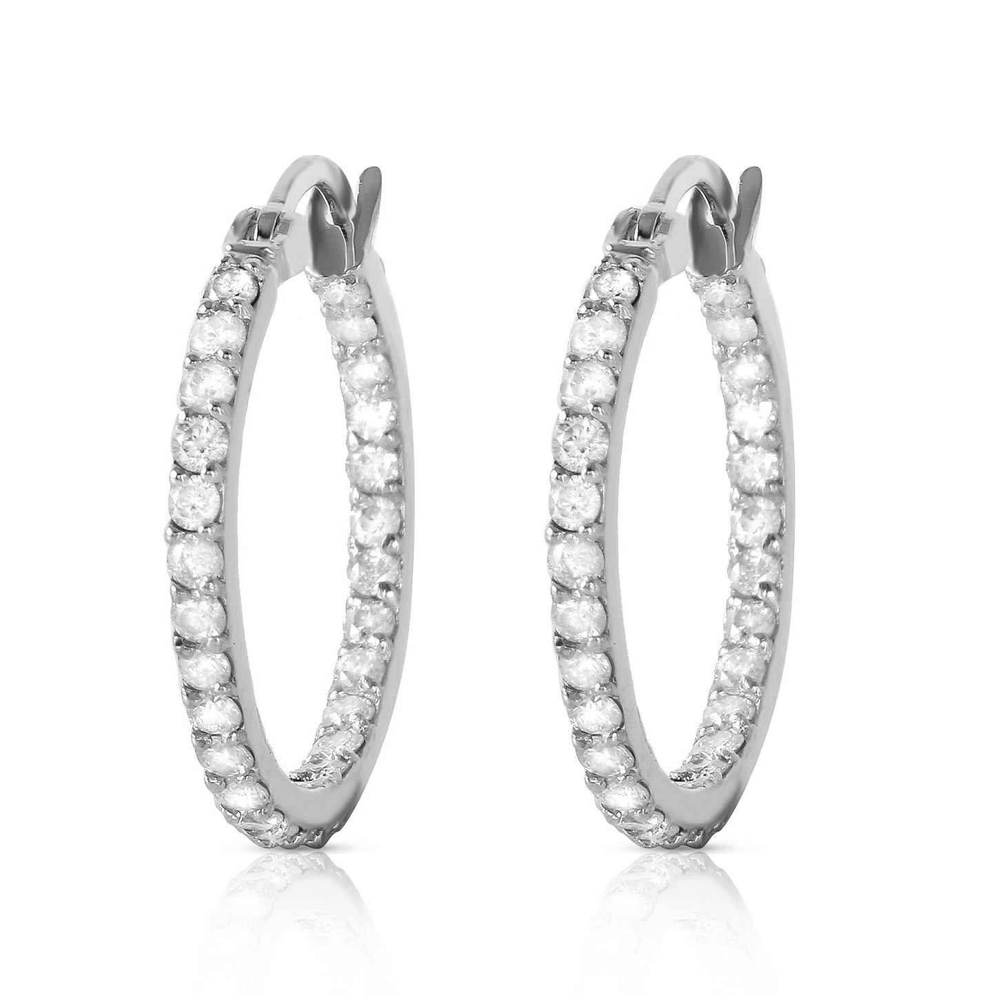 Double Allure Diamond Hoop Earrings