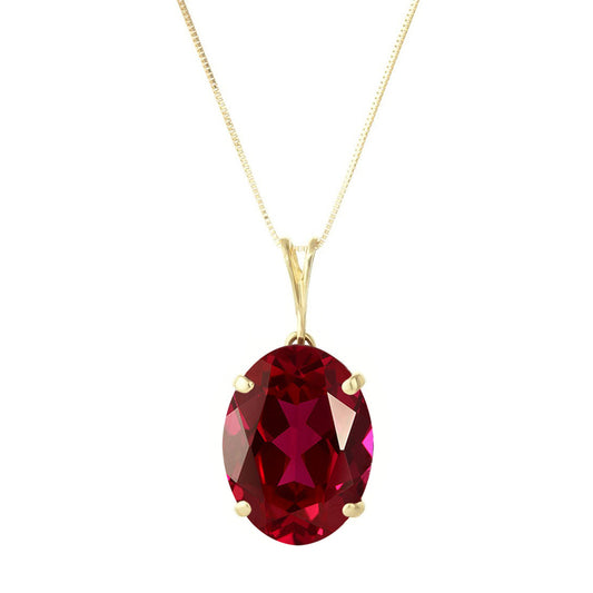 7.7 Carat 14k Solid Gold Necklace Natural Oval Ruby