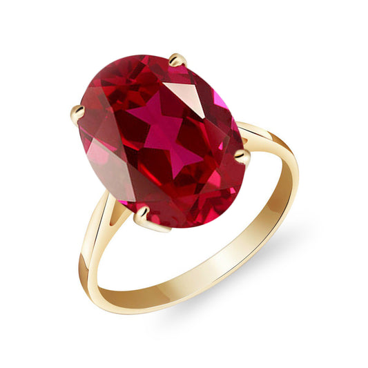 7.5 Carat 14K Solid Gold Ring Natural Oval Ruby