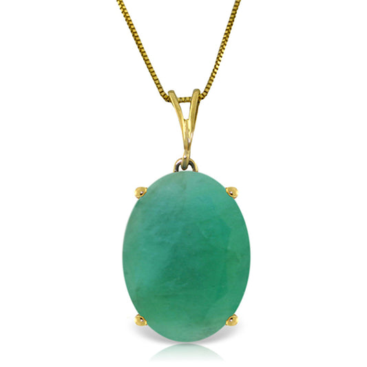 6.5 Carat 14k Solid Gold Necklace Natural Oval Emerald