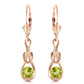 1.3 Carat 14k Solid Gold Lockstone Peridot Earrings