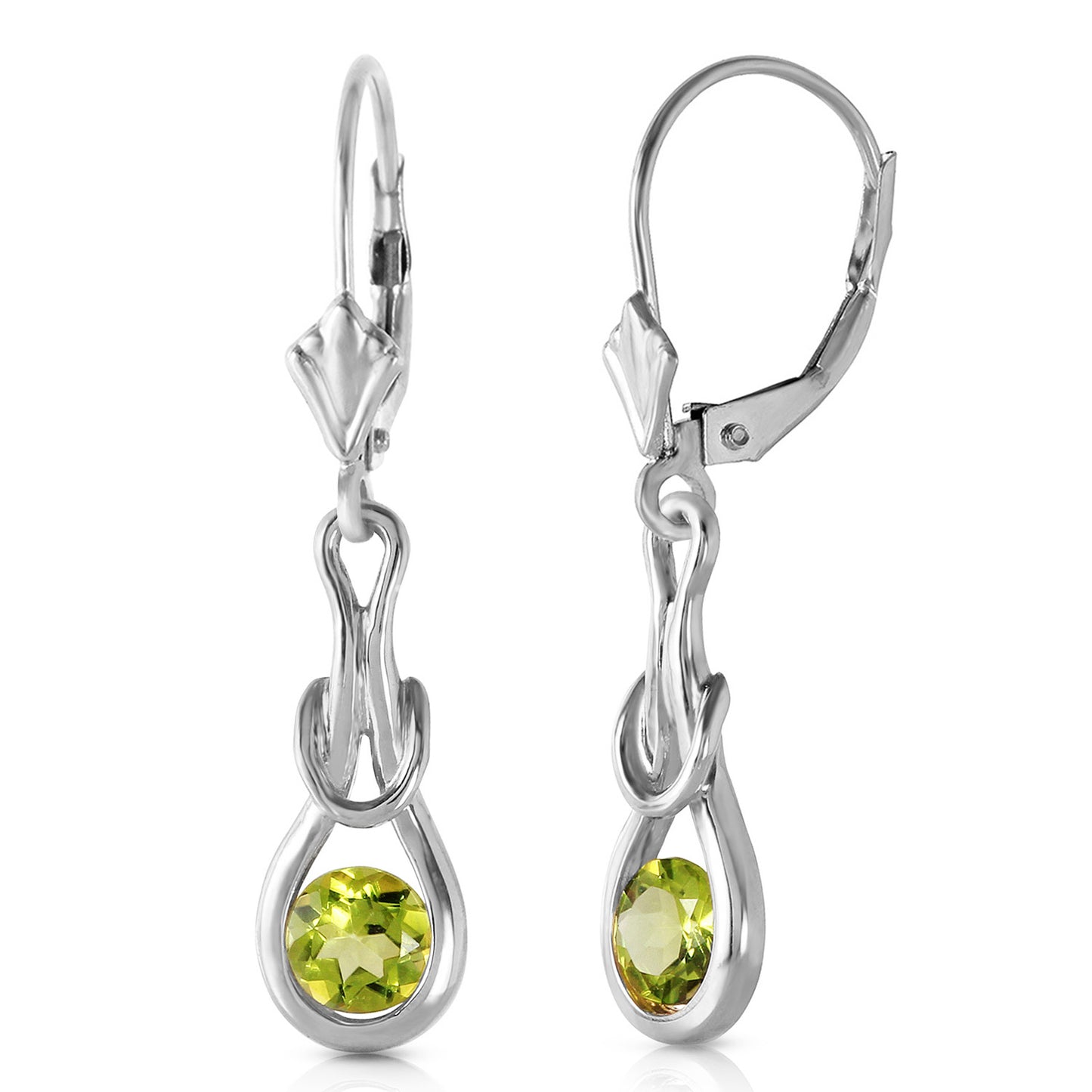 1.3 Carat 14k Solid Gold Lockstone Peridot Earrings