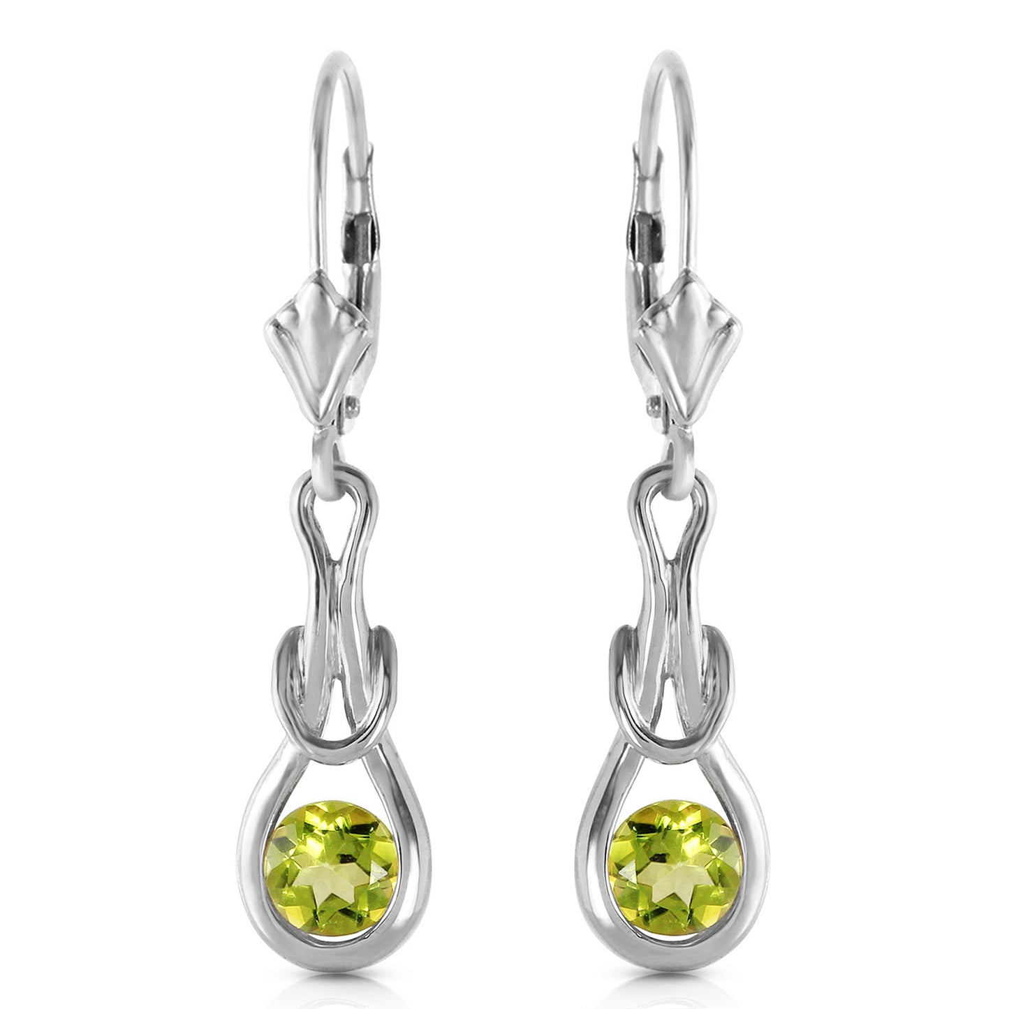 1.3 Carat 14k Solid Gold Lockstone Peridot Earrings