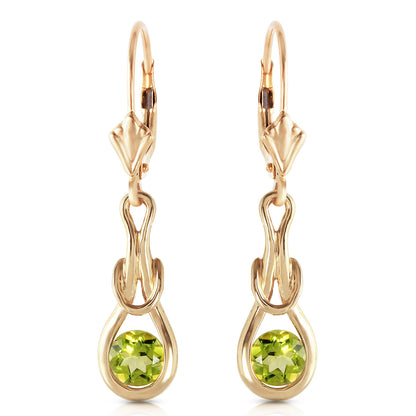 1.3 Carat 14k Solid Gold Lockstone Peridot Earrings