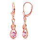 1.3 Carat 14k Solid Gold Lockstone Pink Topaz Earrings