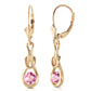 1.3 Carat 14k Solid Gold Lockstone Pink Topaz Earrings