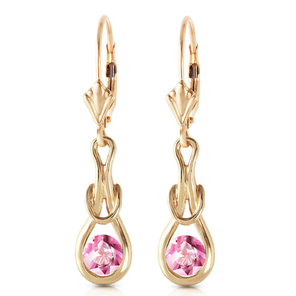 1.3 Carat 14k Solid Gold Lockstone Pink Topaz Earrings