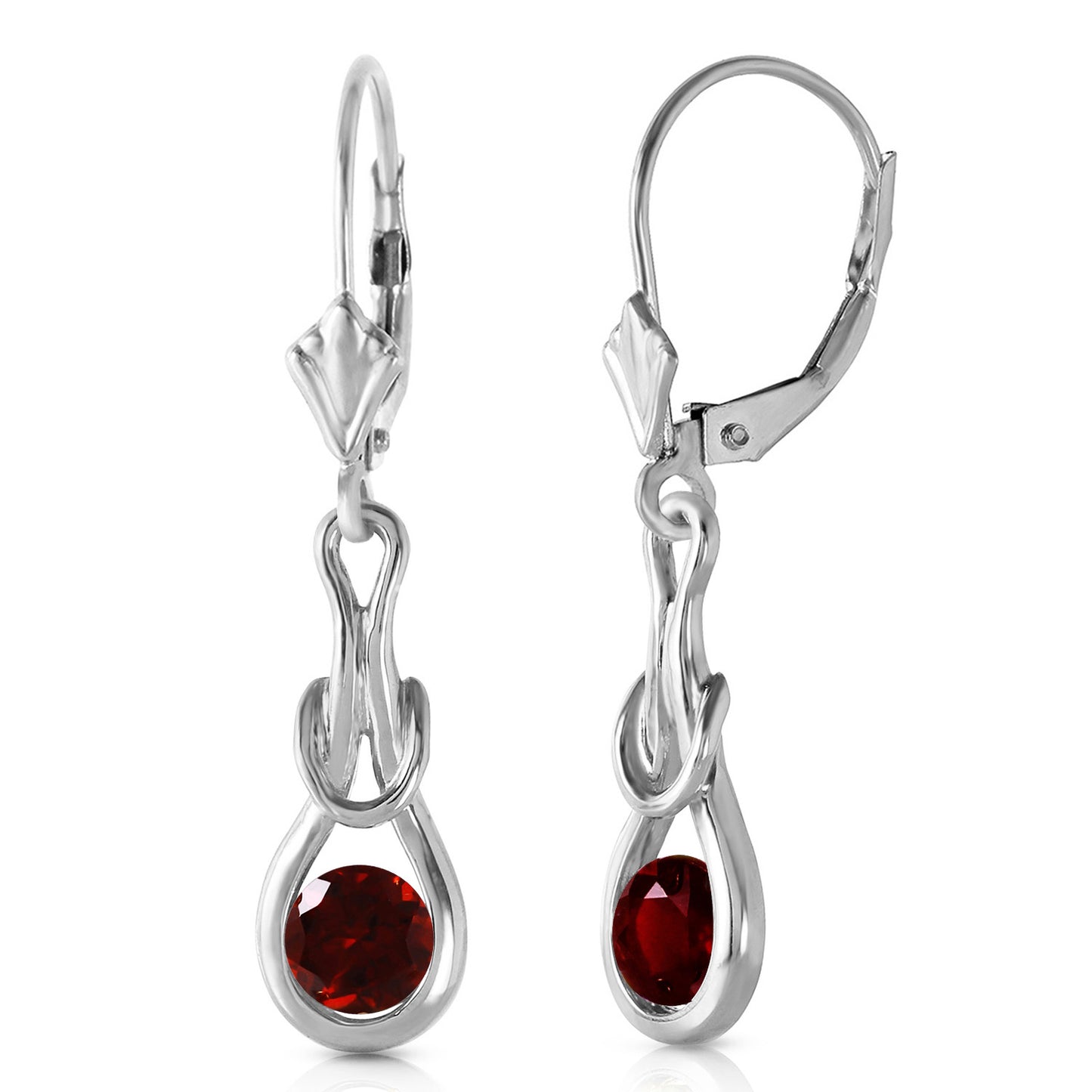 1.3 Carat 14k Solid Gold Stud Lockstone Garnet Earrings