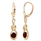 1.3 Carat 14k Solid Gold Stud Lockstone Garnet Earrings