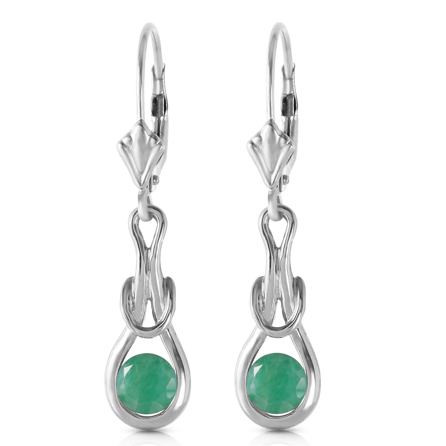 1.3 Carat 14k Solid Gold Lockstone Emerald Earrings