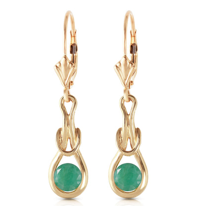 1.3 Carat 14k Solid Gold Lockstone Emerald Earrings