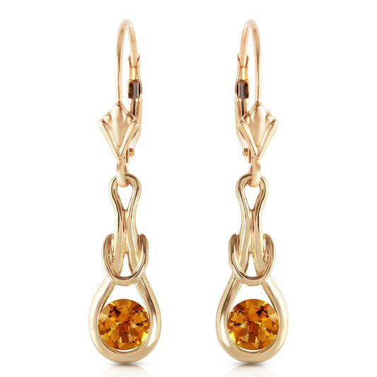 1.3 Carat 14k Solid Gold Lockstone Citrine Earrings