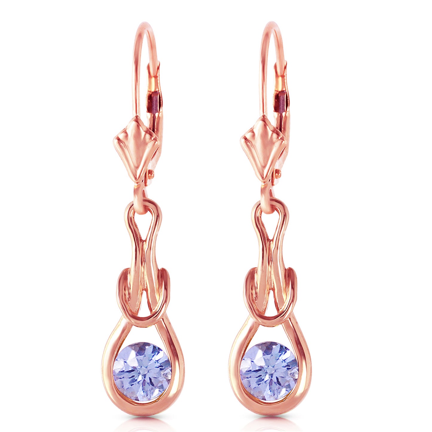 1.3 Carat 14k Solid Gold Lockstone Tanzanite Earrings